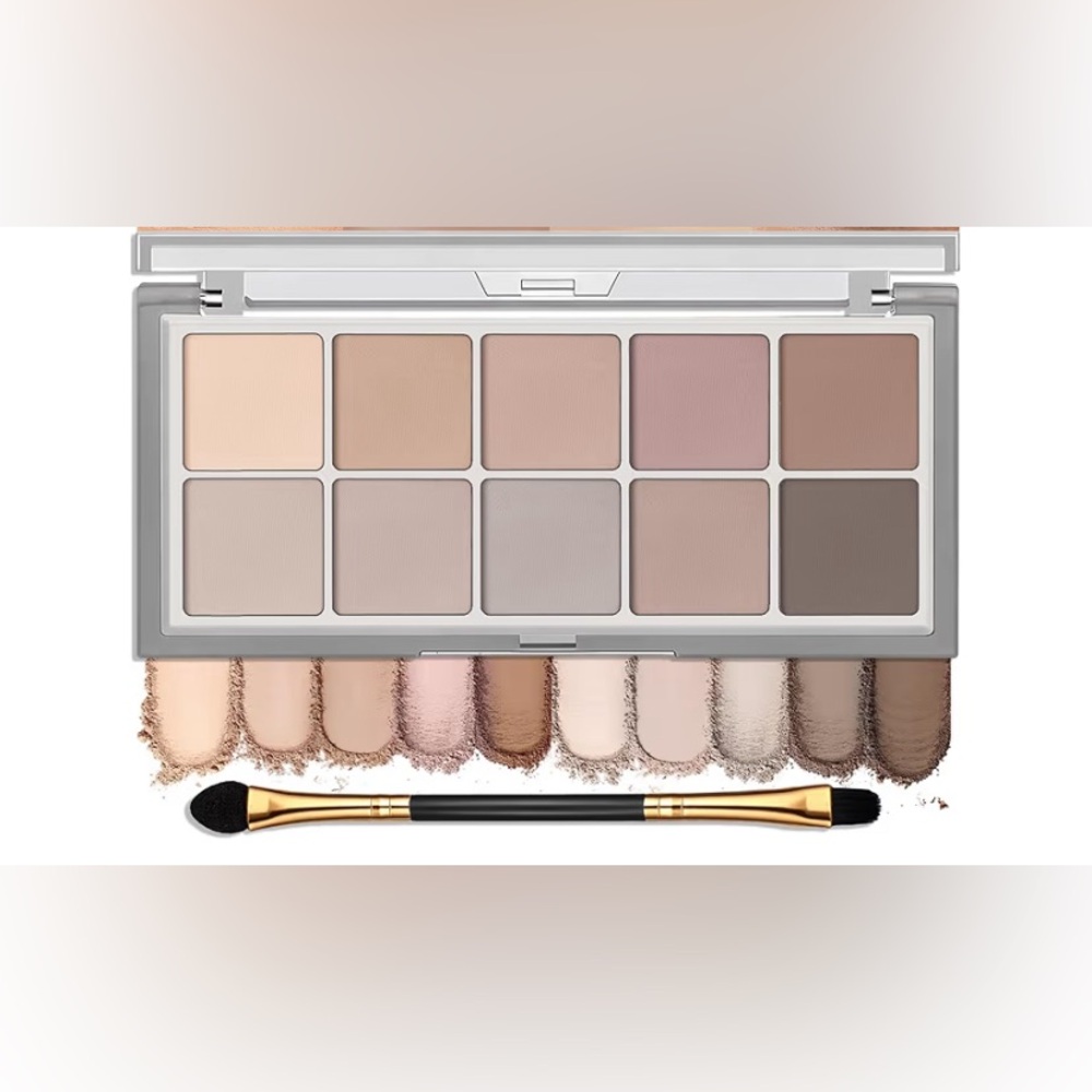 🤎NEW - 10 Color Matte Eyeshadow Palette | Neutral Taupe Mauve Cool Tones✨
